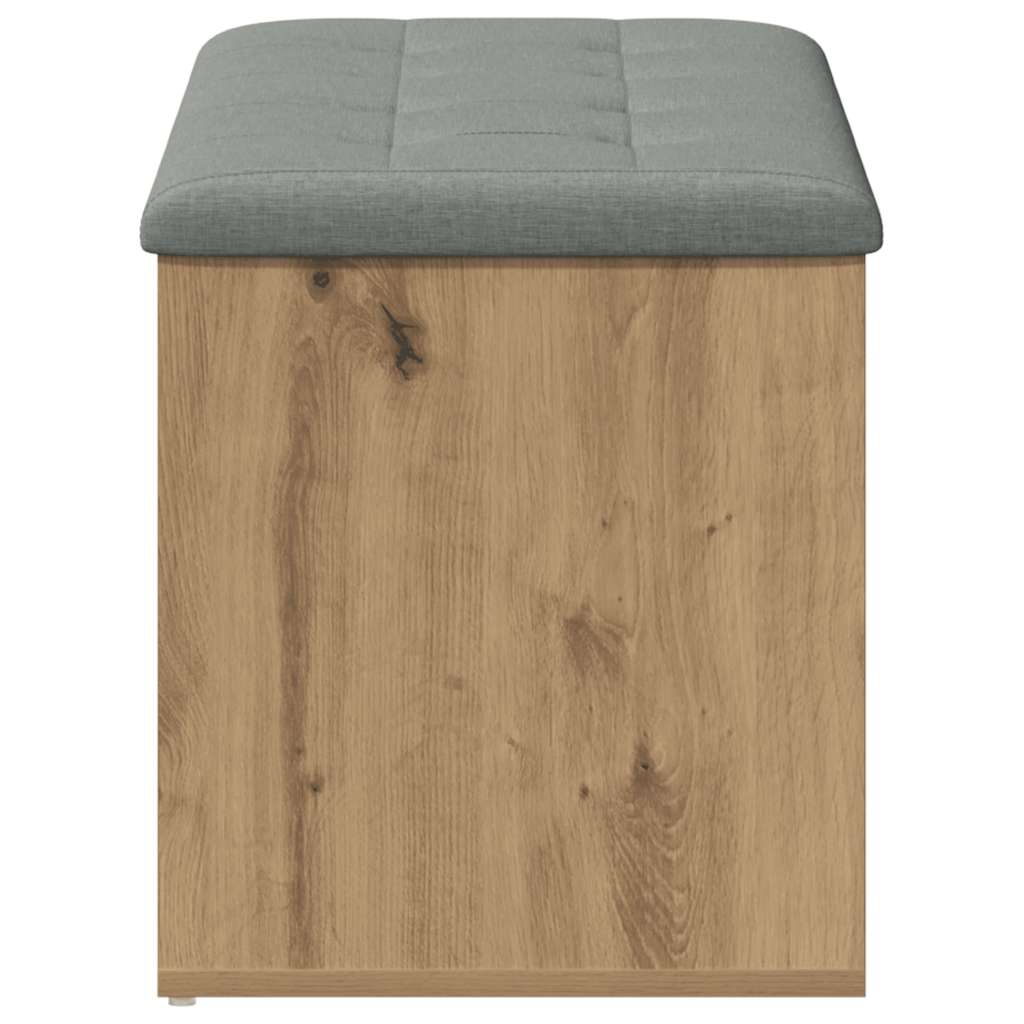 Panca Con Contenitore Rovere Artigianale 102X42X45Cm Legno Lamellare