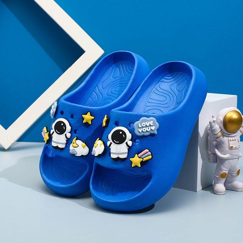 

Детские тапочки-космонавты Mini, разноцветные, забавные, сандалии EVA для дома и улицы Navy Blue,34-35
