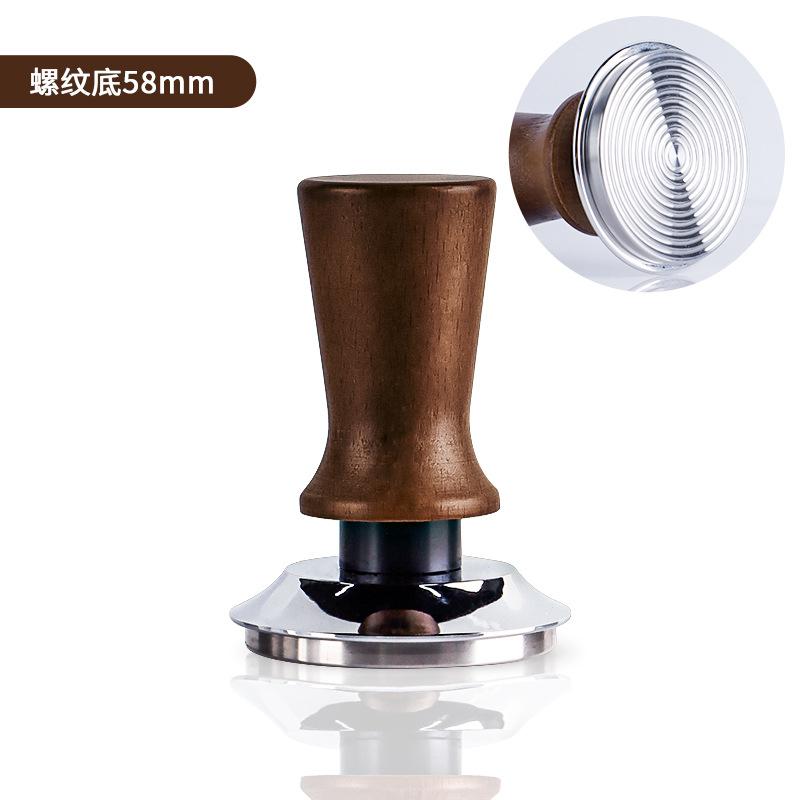Premium 51/53/58MM Coffee Tamper Wooden Handle Durable DIY Coffee Tool Stainless Steel Base Pressure Hammer Coffee Brewing