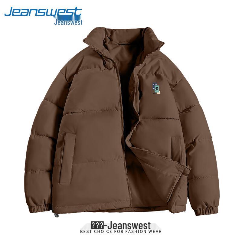 Jeanswest Men's Winter Letter Print Stand-Collar Padded Jacket