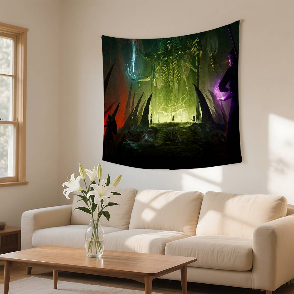 Game BBaldurs Gate 3 Tapestry Wall Hanging Tapestry Art Deco Blanket Curtain Hanging At Home Bedroom Living Room Decor