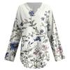 Women's T Shirt Tee Printed Long Sleeve Daily Weekend Fashion Basic V Neck Curved Hem Regular Top