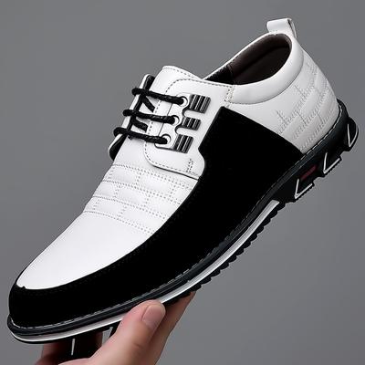 Mode 2024 Herren Sneaker Schuhe Modemarke Klassische Schnürschuhe Freizeit Loafer PU-Lederschuhe Schwarz Atmungsaktiv Business Herrenschuhe