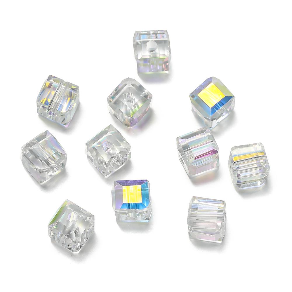 

10pcs/lot Exquisite Square Color Crystal Bead 6mm Crystal Faceted Spacer Loose Bead Jewelry DIY Bracelet Necklace Accessories 6mm x 10pcs