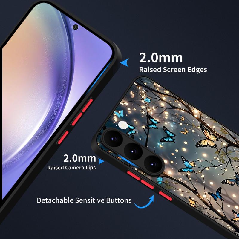 S25 Ultra Case Fantasy Butterfly Garden Pattern Matte Hard Cover For Samsung Galaxy S25 Edge S24 Ultra S23 S22 Plus S21 FE Capa Funda