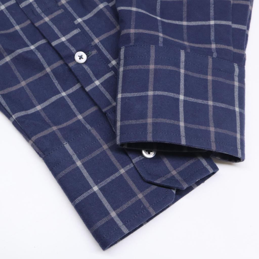 THOM BROWNE Tattersal Check Flannel Easy Fit Shirt tops 40 NavyUsed