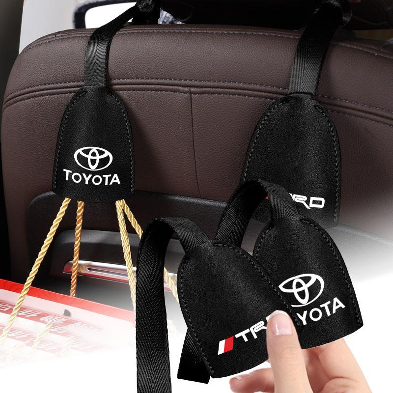 1/2pcs Leather Car Seat Back Hooks Portable Hanging Bag Rack For Toyota Corolla CHR Rav4 Yaris Auris Avensis Car Accessories