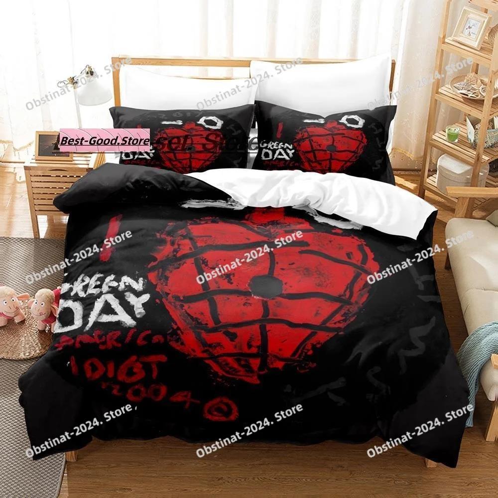 3D Green Day ' AMERICAN IDIOT Bedding Set Duvet Cover Full Queen King Size Pillowcase Bed Printed Aldult Kid Bedroom Single Twin