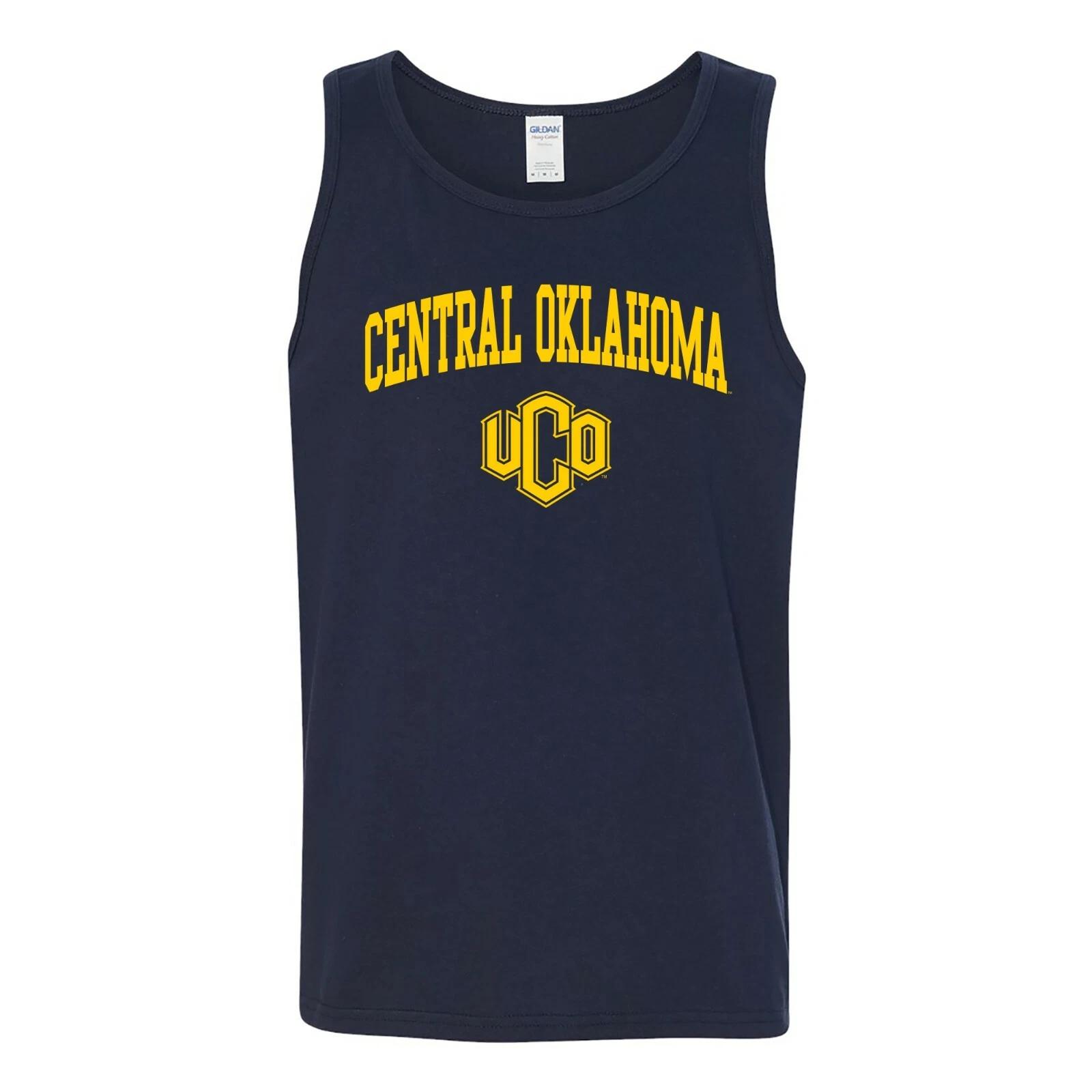 Central Oklahoma Bronchos Arch Logo Tank Top - Navy 2XL