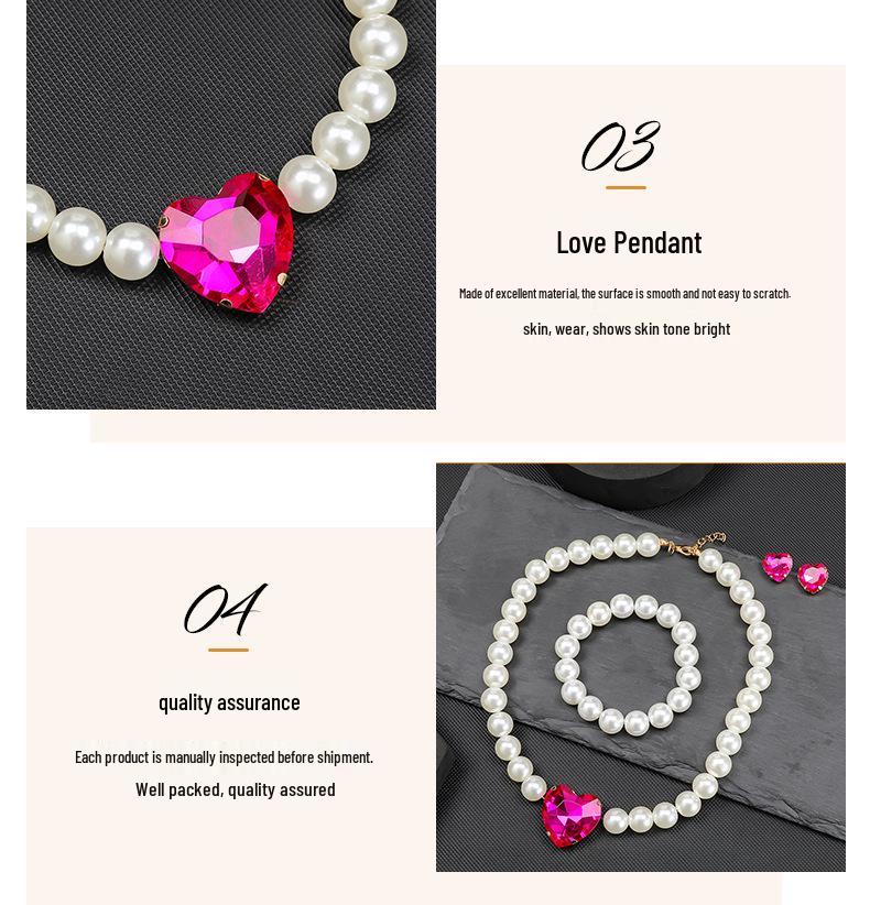 Minimalist Heart-Shaped Jewelry Set: Earrings, Bracelet, Necklace for Weddings