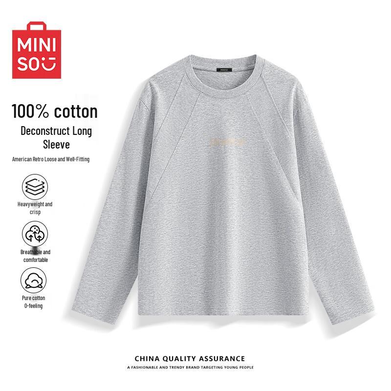 MINISO Men's Deconstructed Long Sleeve T-Shirt