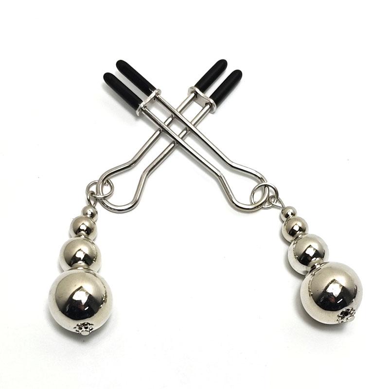 Durable Metal Nipple Clamps with Lovely Bell BDSM Breast Bondage Toy for Couple Game Play