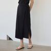 Hiikeu Tencel Crease Wrap Skirt_Black