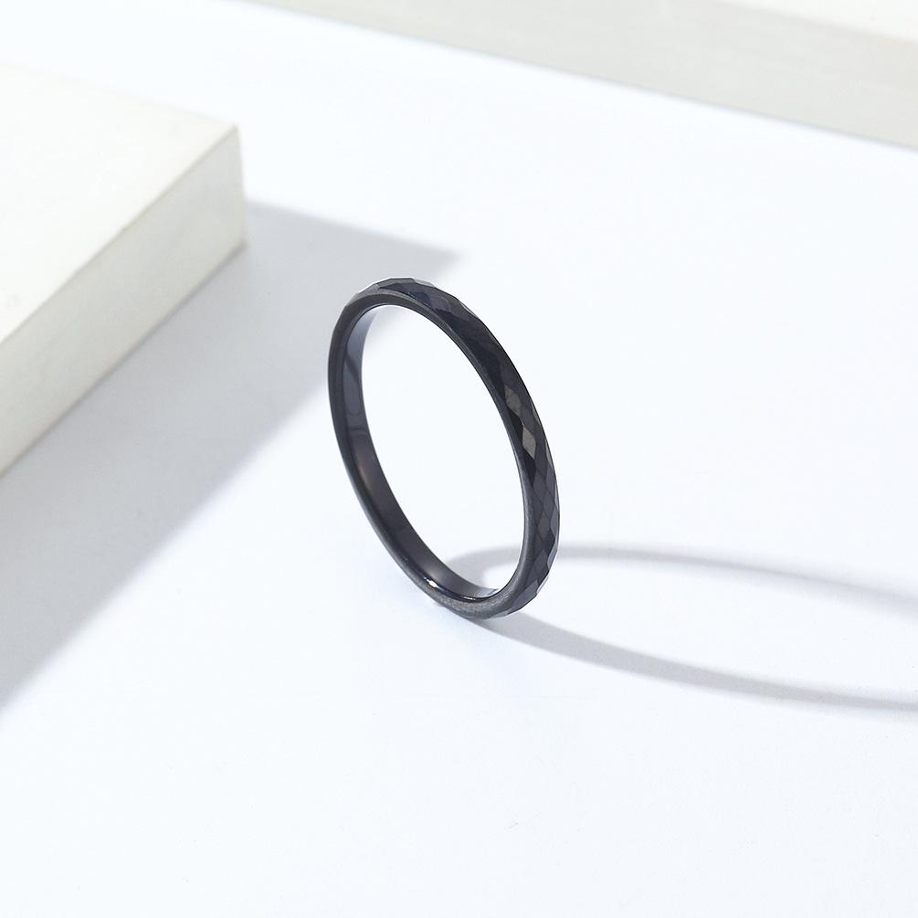 Unisex Minimalist Diamond-Cut Tungsten Steel Ring - Fashion Stacking Plain Band In Tungsten Gold