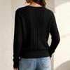 Maglione da Donna a Manica Lunga con Scollo a V a Treccia Colore
