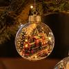 Clear Acrylic Ornaments Christmas Ball Ornaments, Hanging Decoration with Gingerbread House Small Gifts Reindeer Santa Tree Inside for Holiday