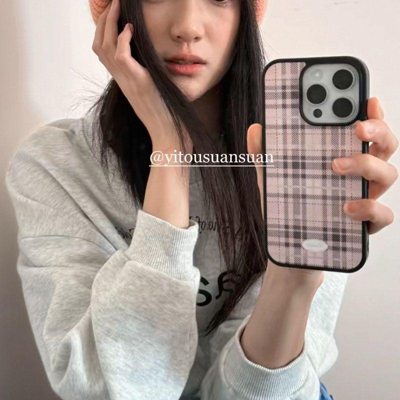 Moderne, fortschrittliche karierte Rahmen-Handyhülle für iPhone 16 15 14 12 13 11ProMax Mini Pro XR XS 7 8Plus, sturzsichere Schutzhülle