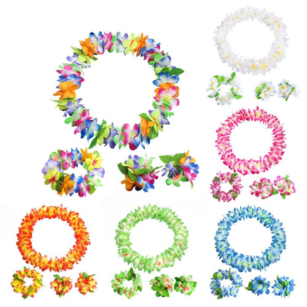 For Women Cloth Gift Hawaiian Style Garland Necklace Headband Performance Accessories Wristband