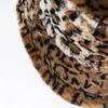 Korean Style Leopard Print Bucket Hat Windproof Fluffy Fisherman Caps  Outdoor