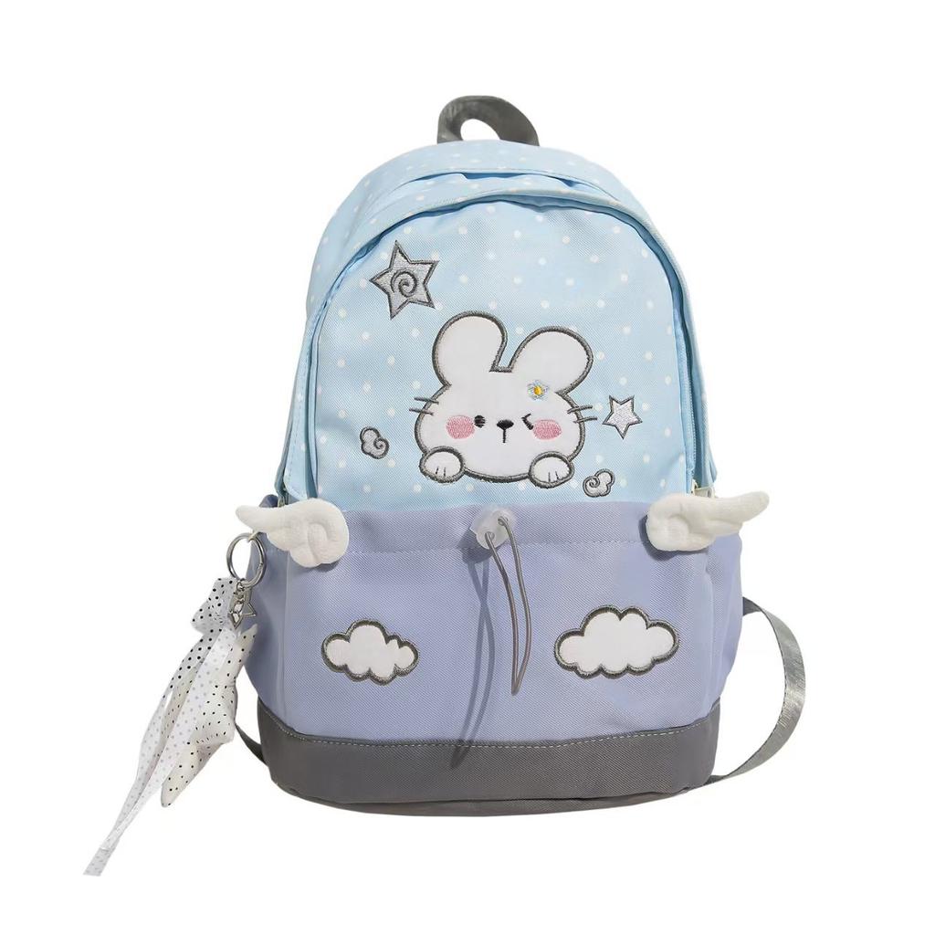 Schoolbag Cartoon Graffiti College Wind Dot Student Large Capacity Pain Bag Casual Japanese Tide Fashion Girl Versatile Backpack