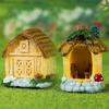 Micro Landscape Ornaments Resin Fairy Garden Accessories Small Wooden Tree Houses for Plants Fish Tank Decor DIY Scenes Cake