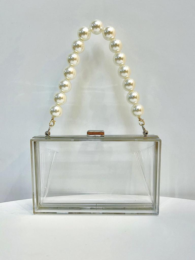 Transparent Acrylic Clutch: Small Square Box Crossbody Chain Bag for Evening Parties
