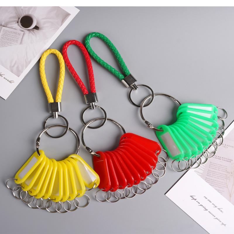 Leather Handheld Classification Key Card 10 Signboards Keychain Hanging Handheld Keychain Rentals Labels Storage Tags