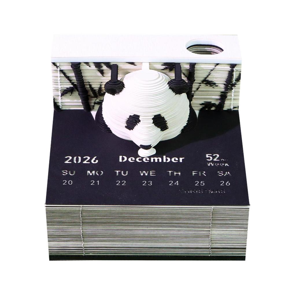 3D Panda Stereo Sticky Notes & Creative Calendar Sculpture Gift