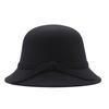 milliner winter new British retro flat top hat European and American autumn and winter women's woolen bow top hat