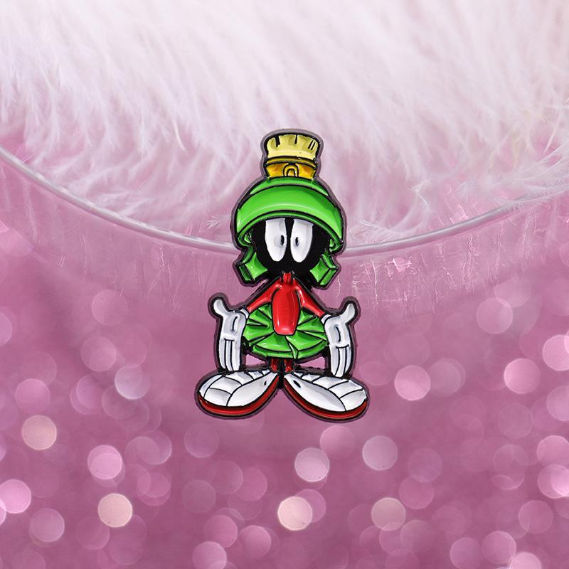 Trendy Cartoon Alloy Character Brooch Featuring Green Alien Style For Occasions All