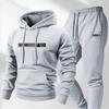 Mens Womens Casual Hooded Sweatshirt Set With Drawstring Pants Winter Warm Fleece Lined Sportswear