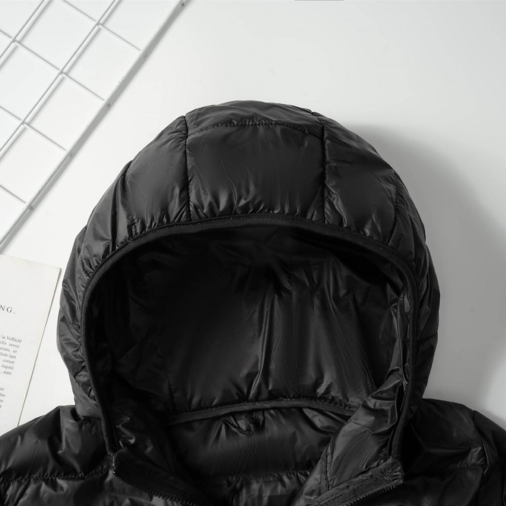Simple and versatile casual new light and thin black women's down light women's hooded down jacket