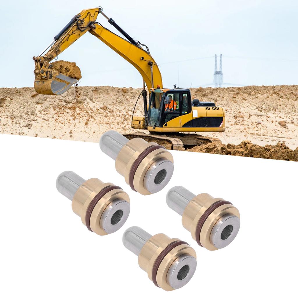 4Pcs Joystick Pusher Control Valve Brass Alloy Steel Rubber Seal No Leakage for Cat E307