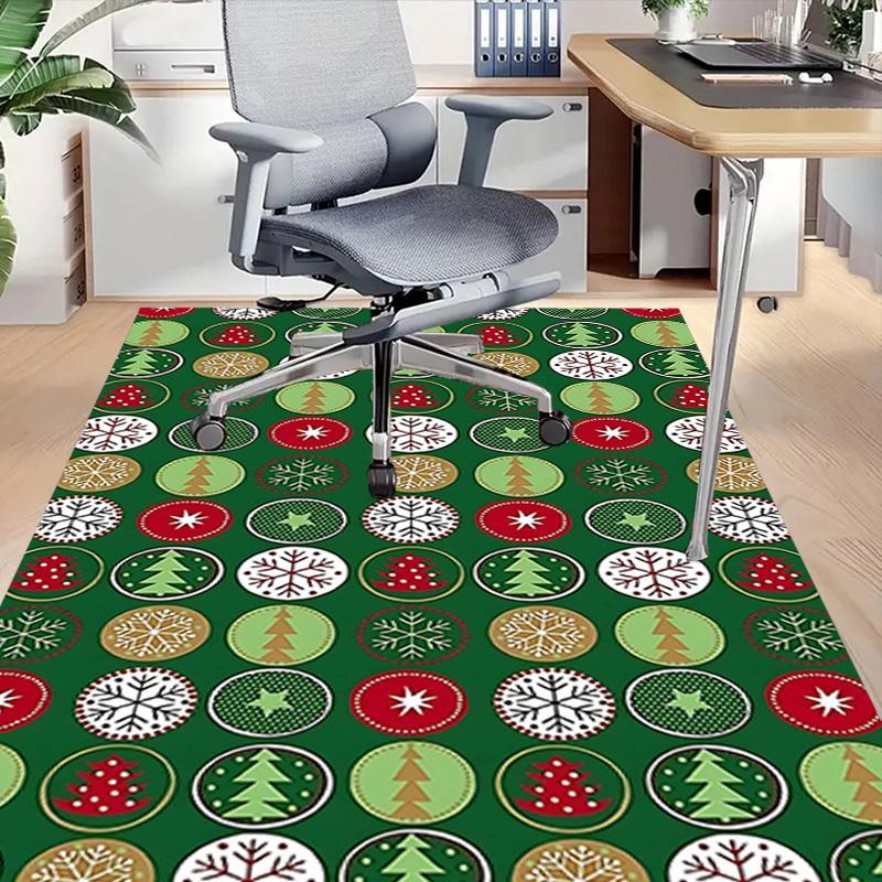 1PC Christmas Tree Snowflake Extra Large Non Slip Floor Carpet, Office, Family, Bedroom, Large Area Rug Indoor Rugs, Vibrant Colors