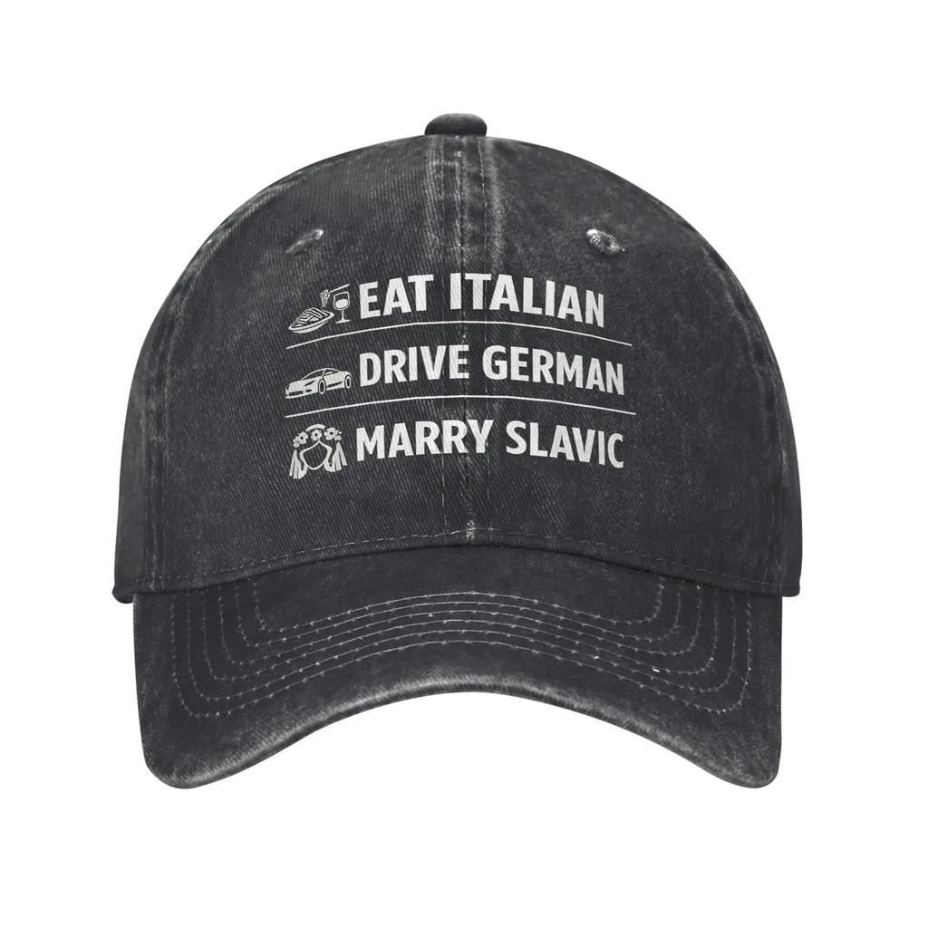 Eat Italian Drive GerUnisex Marry Slavic Merch Baseball Caps Unisex Fashion  Hats Cap Adjustable Trucker Hat