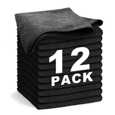 WEAWE Mikrofaser Wasser Schnell 12 33 x 33 Schwarzes Tuch, Saugfähig, Trocknend, Handtuch, Multifunktional, Spültuch, Laken, cm,