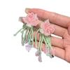 Color Dopamine Handmade Beaded Flower Fringed Stud Earrings Women'S Light Luxury Fashion High-End Elegant Versatile Earrings