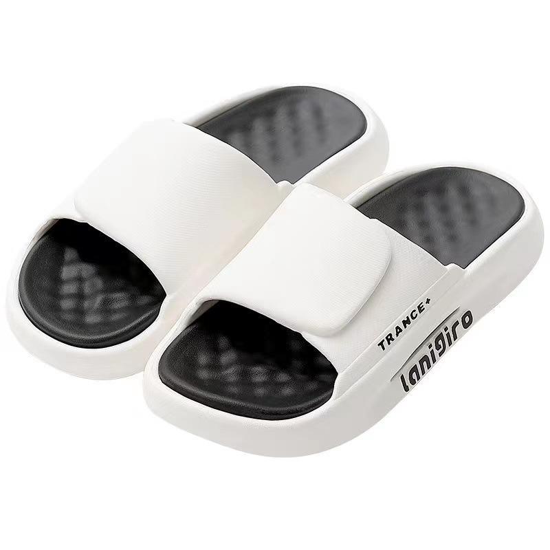 Fashion Whoholl Women Letter Slippers Beach Slides Solid Color Mens Thick Sole Indoor Bathroom Anti Slip Shoes Summer Couple Sandals 45
