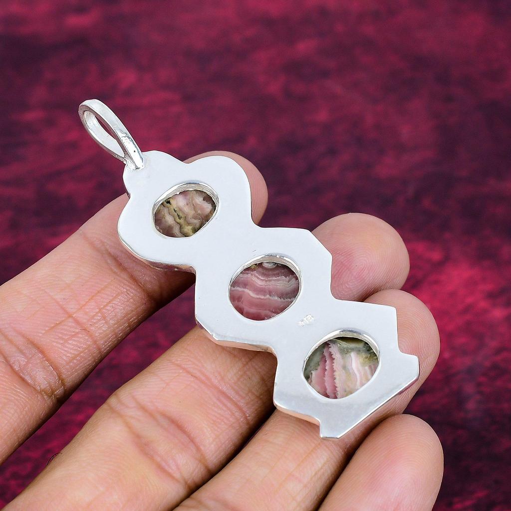 Rhodochrosite Jewelry, 925 Solid Sterling Silver Pendant, Handmade Gemstone Jewelry Pendant, For Memorial Day