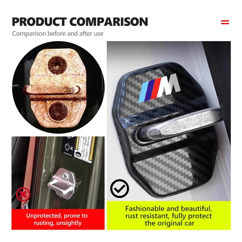 For BMW 4Pcs Car Door Lock Cover Stainless Steel Protection Accessories M Performance Alpina M3 M5 M6 X1 X3 X4 X5 G20