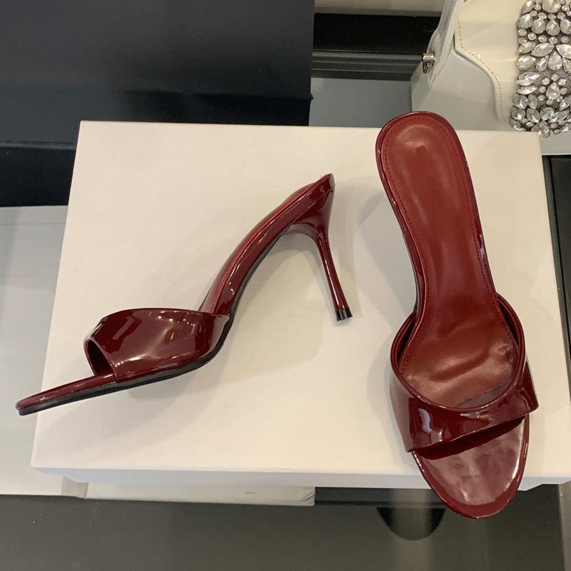 2025 New Summer Fashion Open Toe Women Slipper Slip On Elegant Thin Heel Dress Pumps Ladies Slides Zapatillas De Mujer