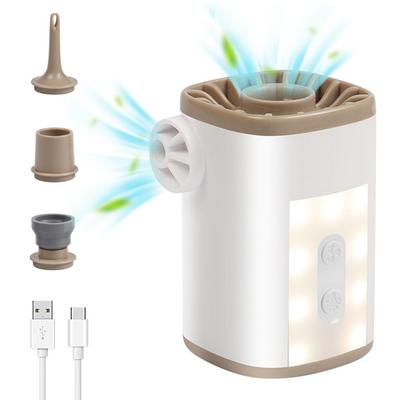 Přenosná vzduchová pumpa Bezdrátová elektrická vzduchová pumpa s LED světlem Dobíjecí baterie Pumpa na vzduchovou matraci
