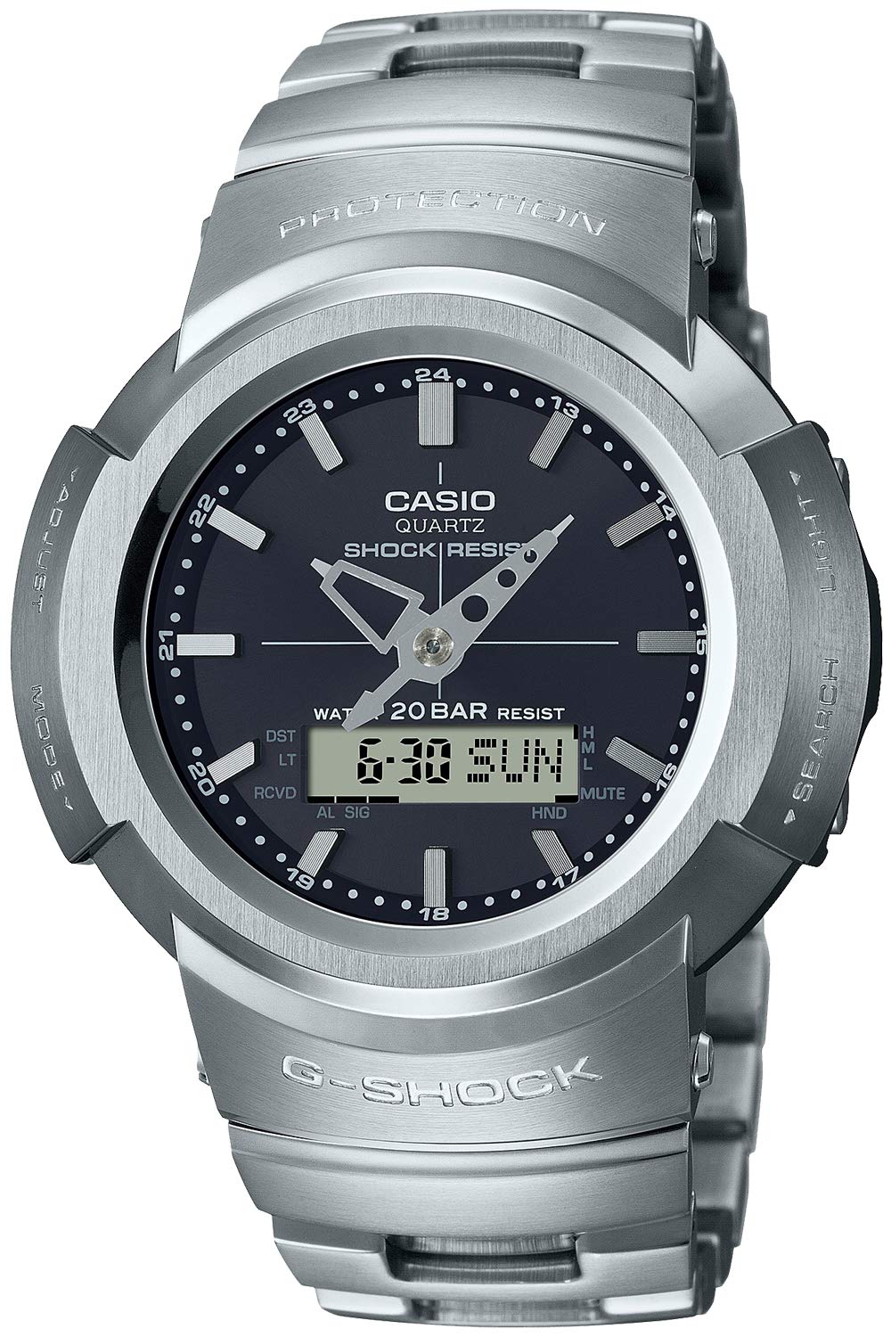 

Casio Silver Full Metal Solar Radio Controlled G-Shock AWM-500D-1AJF Men s Watch,