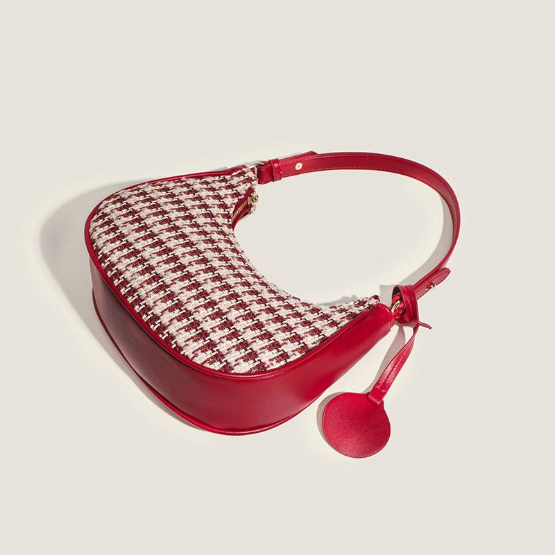 Damskie Nowe Modne Torby Podpachowe Czerwone Wysokiej Klasy Tekstura Torby na Ramię Nisza Splot Kopertówki Luksusowe Torebki Ślubne dla Panny Młodej