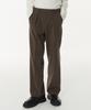 Reverse One-Pleat Wide Hidden Banding Slacks [Brown]