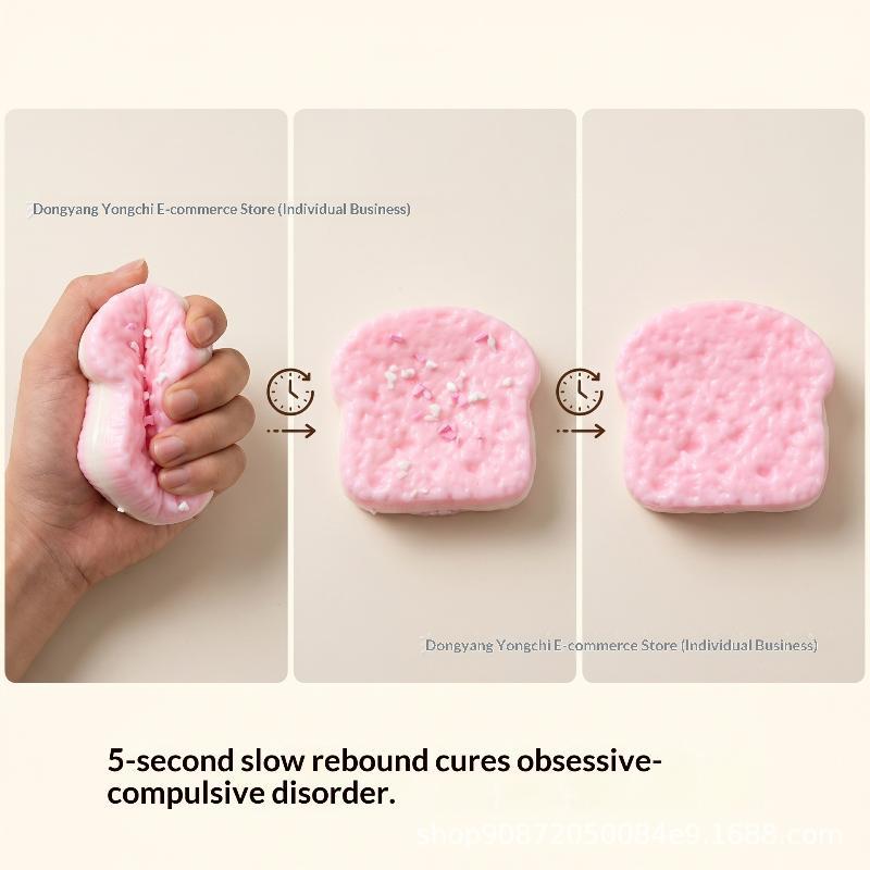 Thick Cut Toast Fidget Toy Slow Rebound Soft For Stress Relief Home Office Use Kids Adults Cute Desktop Ornament