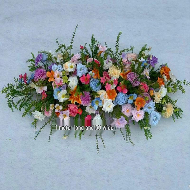 Triangular Silk Flower Wedding Arch Arrangement for Reception Background