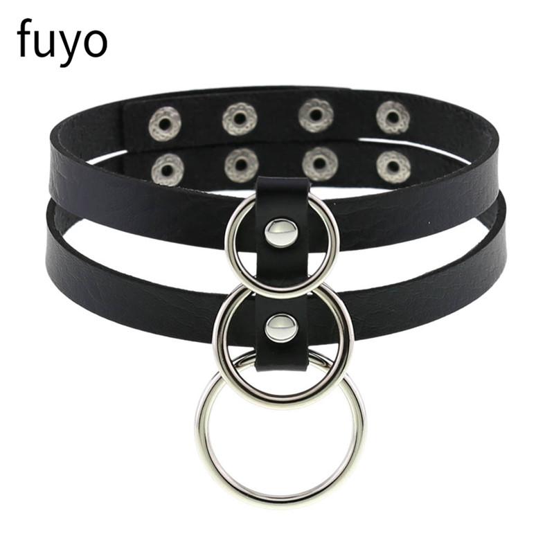 Goth Black Lock Chain PU Leather Choker Necklace Women Heart Necklace Punk Pendant Jewelry Collier Party Grunge Accessories Gift