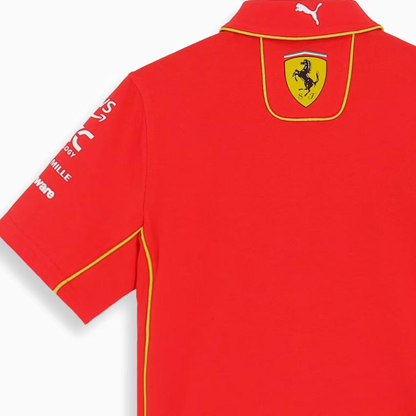 Puma Pánská ležérní polokošile s krátkým rukávem s potiskem písmen a vzorem Ferrari, polokošile, šarlatová 763602-01