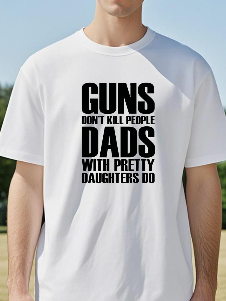 Spoons Don’t Kill People Dads With Pretty Daughters Do Funny T-Shirt Men Protective Dad Father'